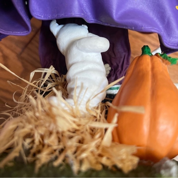 Vintage Halloween 13” Witch Scarecrow Figurine Fabric Mache Decoration Ghost - Picture 8 of 11